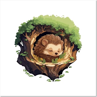 Sleepy hedgehog Posters and Art